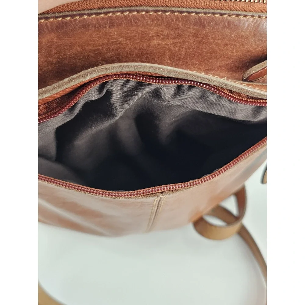 Anthropologie Vilenca Holland Cognac Weaved Distress Leather Crossbody‎ Bag